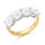 18ct Gold 4 Stone Lab Diamond Wedding Ring-DPL773