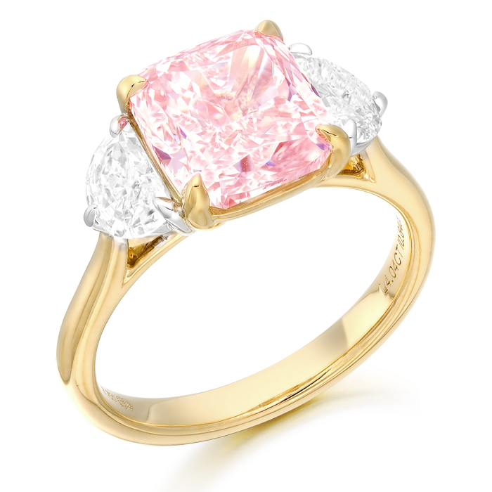 18ct Gold Fancy Pink Diamond Engagement Ring-DPL749P