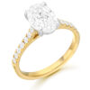18ct Gold Oval Lab Diamond Engagement Ring with Pt950 Collet - DPL760
