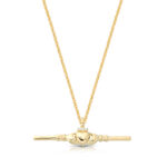 9ct Gold T Bar Claddagh Pendant-P067