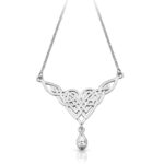 Silver CZ Celtic Necklace-SP035