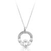 Silver CZ Claddagh Pendant-SP018S