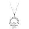Silver CZ Claddagh Pendant-SP023