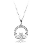 Silver CZ Claddagh Pendant-SP023