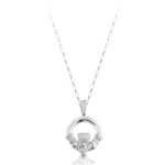 Silver CZ Claddagh Pendant-SP130