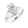 Silver CZ Claddagh Ring-SCL28