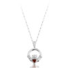 Silver CZ Garnet Claddagh Pendant-SP130Gar