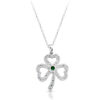 Silver CZ Shamrock pendant-SP019