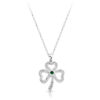 Silver CZ Shamrock pendant-SP019S