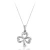 Silver CZ Shamrock pendant-SP07