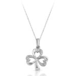 Silver CZ Shamrock pendant-SP07