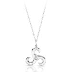 Silver CZ Triskele Celtic pendant-SP024