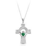 Silver Claddagh Cross with Celtic Knot-SC126G