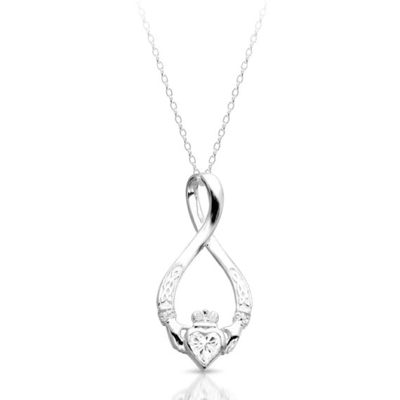 Silver Claddagh Pendant-SP055CZ