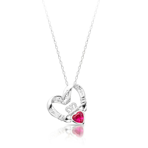 Silver Claddagh Pendant-SP058RS