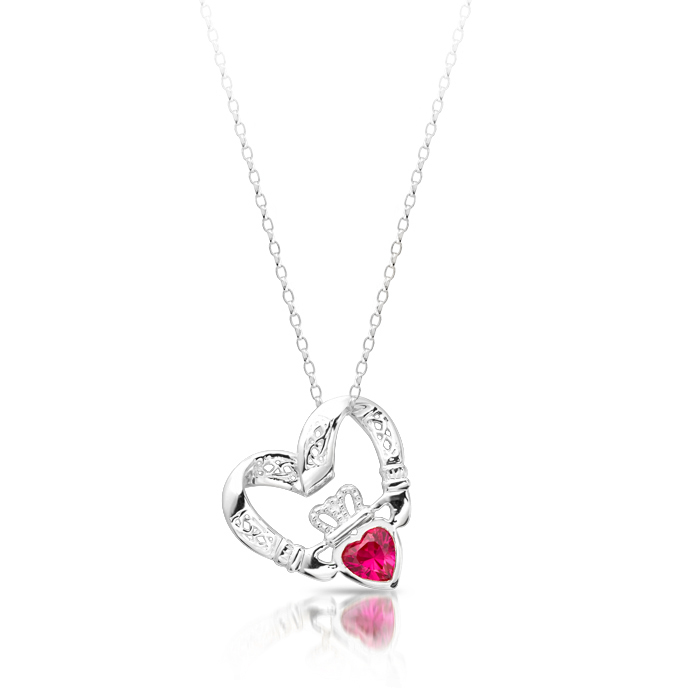 Silver Claddagh Pendant-SP058RS