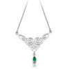 Silver Emerald Celtic Necklace-SP035G