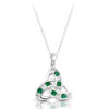 Silver Trinity Knot CZ Emerald Celtic pendant-SP012G