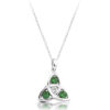 Silver Trinity Knot CZ Emerald Celtic pendant-SP08G