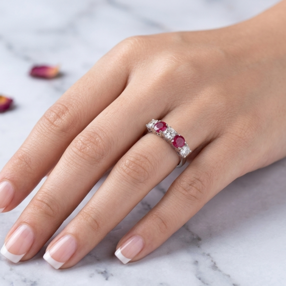 18ct Gold 5 Stone Lab Diamond Ring-DPL774R