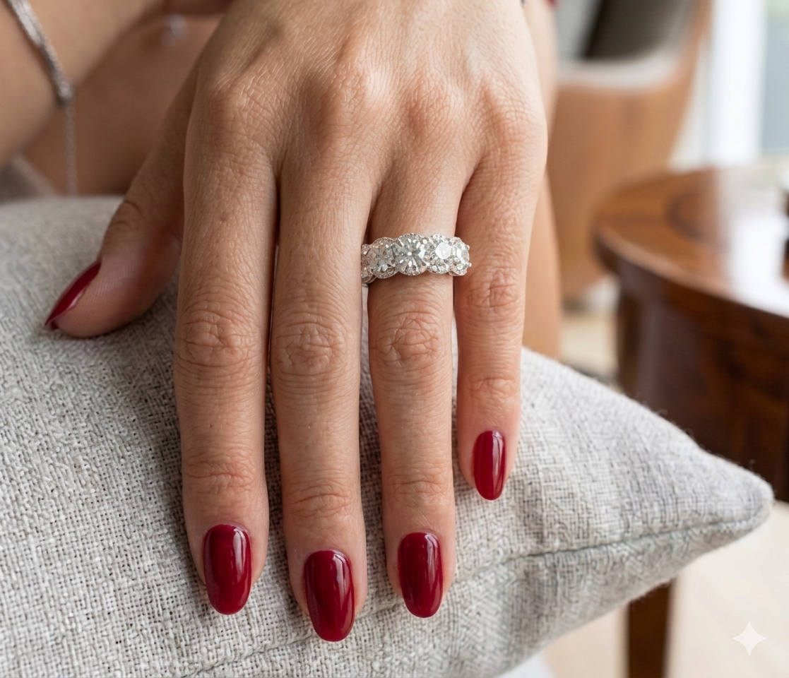 18ct Gold 5 Stone Lab Diamond Ring-DPL775