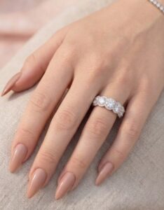 18ct Gold 5 Stone Oval Lab Diamond Ring-DPL776