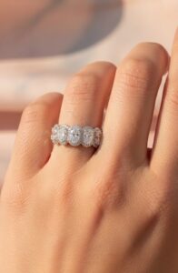 18ct Gold 5 Stone Oval Lab Diamond Ring-DPL777