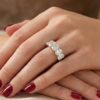 18ct Gold 6 Stone Oval Lab Diamond Wedding Ring-DPL778