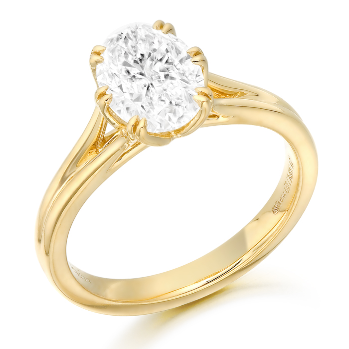 18ct Gold Oval Diamond Engagement Ring-DPL784