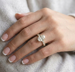 18ct Gold Oval Lab Diamond Engagement Ring-DPL767