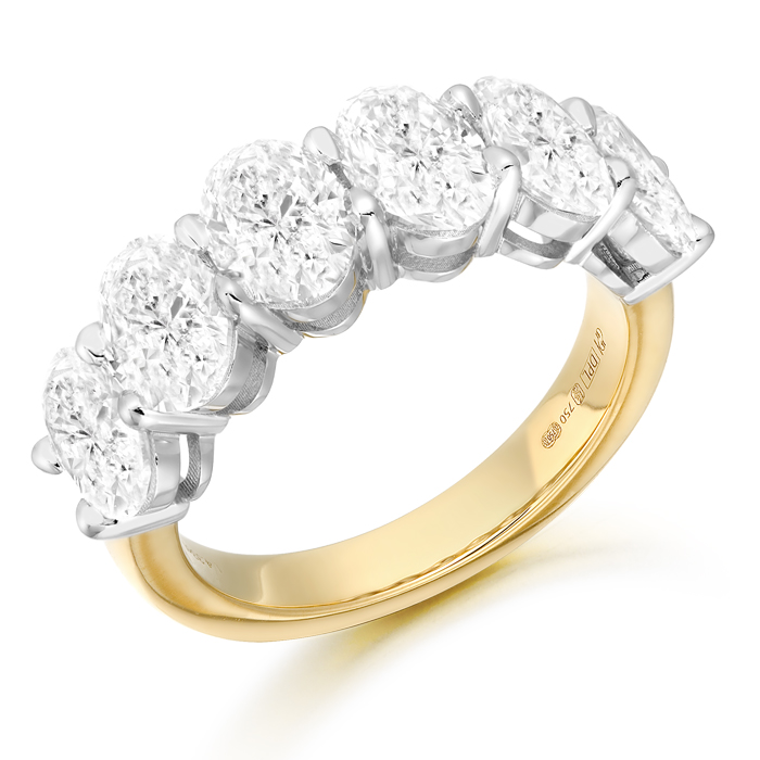 18ct Gold Oval Lab Diamond Wedding Ring-DPL778