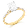 18ct Gold Radiant Cut Lab Diamond Engagement Ring-DPL786
