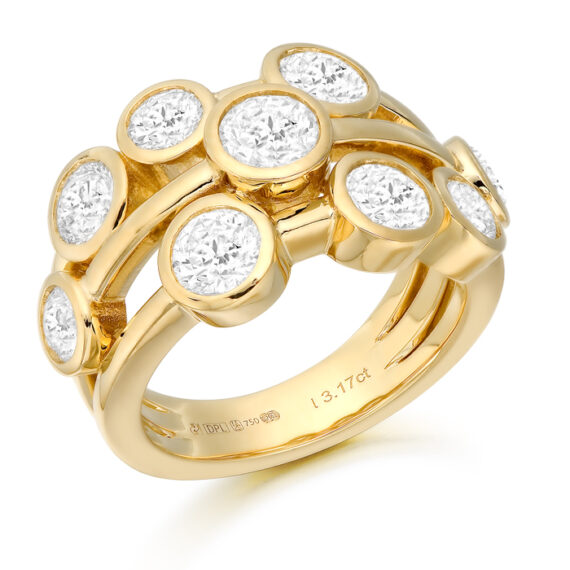 18ct Gold Rain Drop Lab Diamond Wedding Ring-DPL780