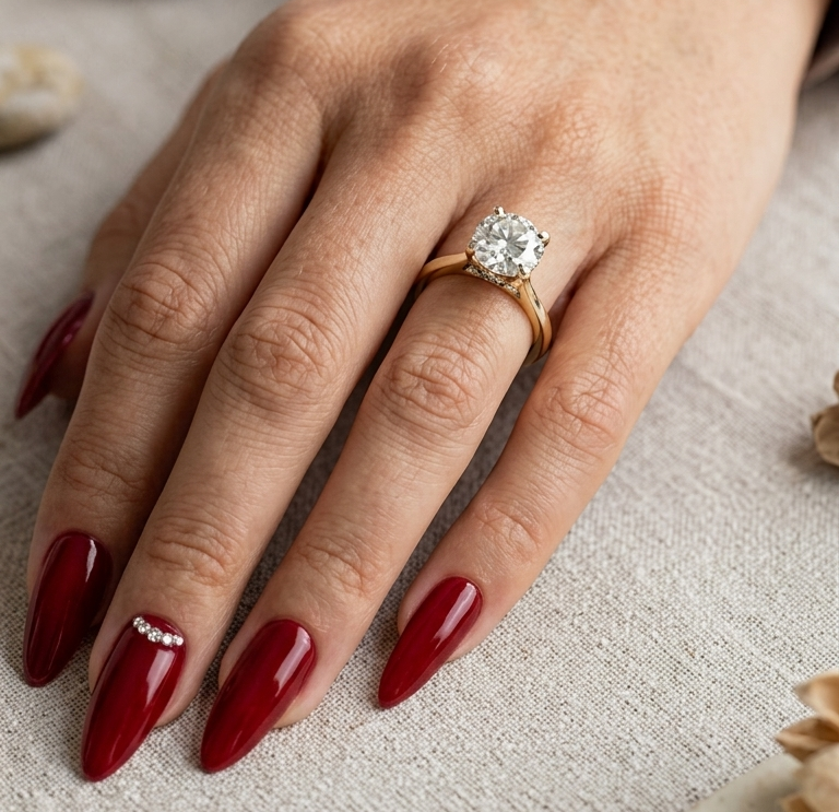 18ct Gold Round Lab Diamond Engagement Ring-DPL782 - Image 2