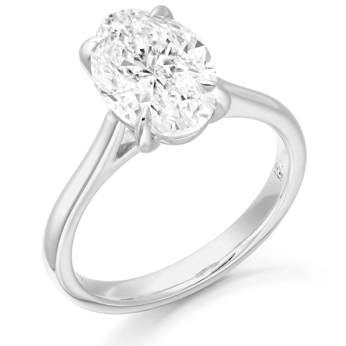 PT950 2CT Oval Diamond Engagement Ring-DPL724PT