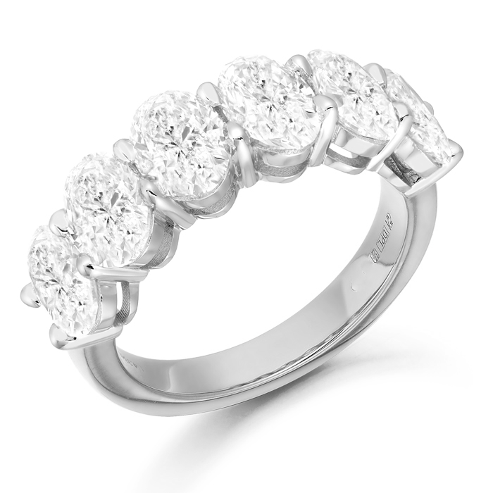 PT950 Oval Lab Diamond Wedding Ring-DPL778PT
