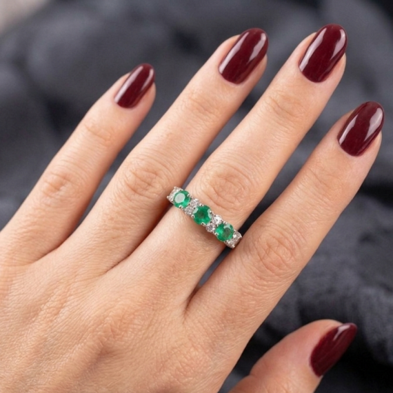 Platinum 5 Stone Lab Diamond Ring-DPL774GPT