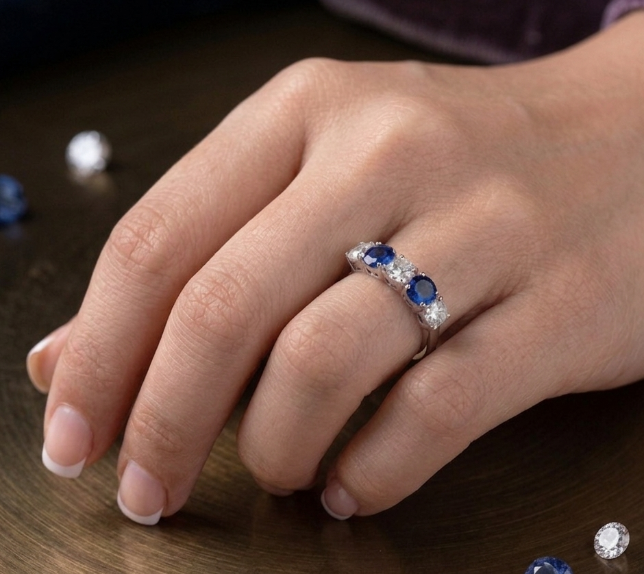 Platinum 5 Stone Lab Diamond Ring-DPL774SPT