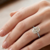 Platinum Oval Lab Diamond Engagement Ring-DPL783PT
