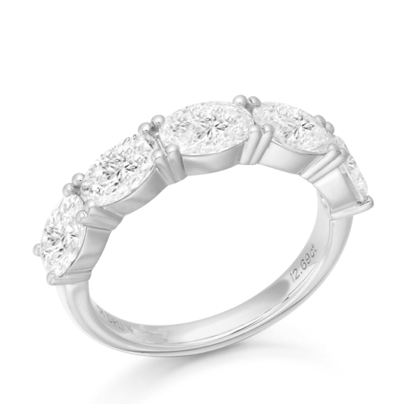 Platinum Oval Lab Diamond Wedding Ring-DPL700PT