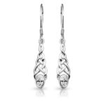 Silver CZ Celtic Earrings-SE035