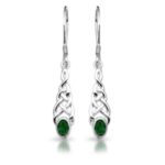 Silver CZ Celtic Earrings-SE035G