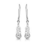 Silver CZ Celtic Earrings-SE036