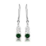 Silver CZ Celtic Earrings-SE036G