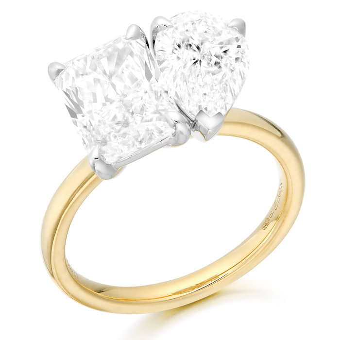 18ct Gold with multi shape Lab Diamonds set in staggered setting-DPL769