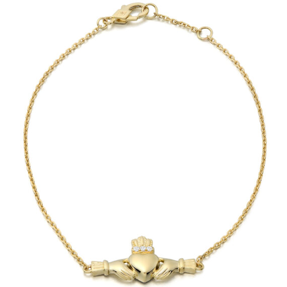 9ct Gold Claddagh Bracelet-CLB5