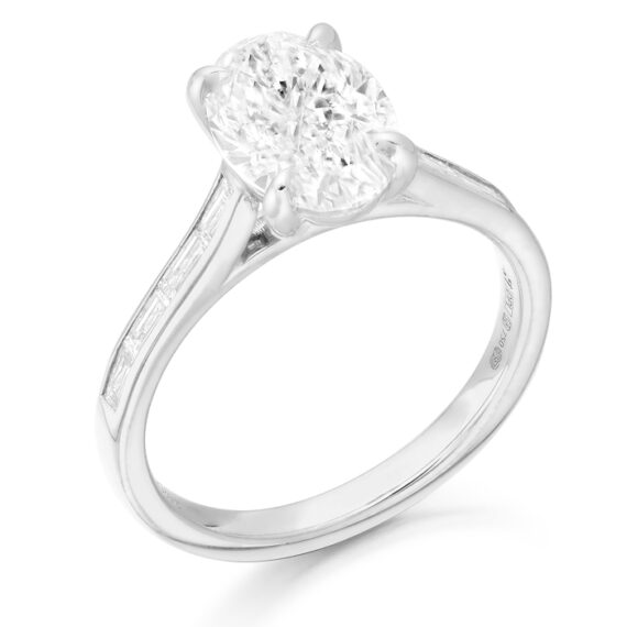 platinum Lab Diamond Engagement Ring-DPL789PT