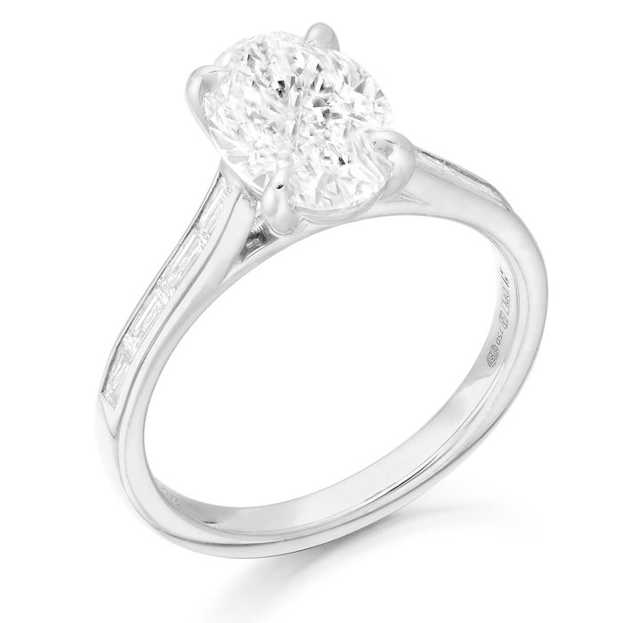 platinum Lab Diamond Engagement Ring-DPL789PT
