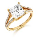 9ct Gold Princess cut Luxur CZ Ring-R134