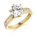 9ct Gold CZ Solitare Harmony Ring-R130